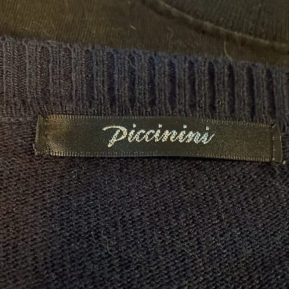 Vintage late 80’s/early 90’s navy blue zebra button up cardigan sweater - Picture 5 of 8